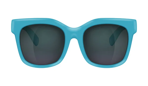 Realistic Modern Sunglasses Blue Frames Vector Illustration — Vetor de Stock