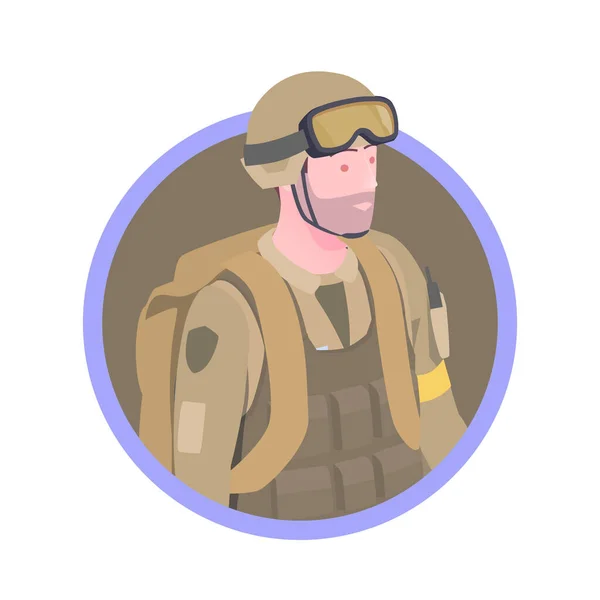 Ranger Military Parachutist Isometric Avatar Icon Vector Illustration — Archivo Imágenes Vectoriales