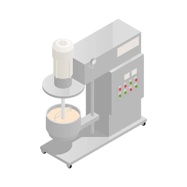 Cosmetics Detergent Production Equipment Isometric Icon Mixing Machine Vector Illustration — Vettoriale Stock
