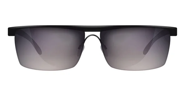 Realistic Sunglasses Rectangular Lenses White Background Vector Illustration — Vetor de Stock
