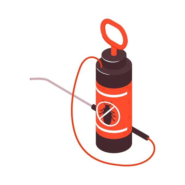 Professional Pesticide Sprayer White Background Isometric Vector Illustration — Stok Vektör