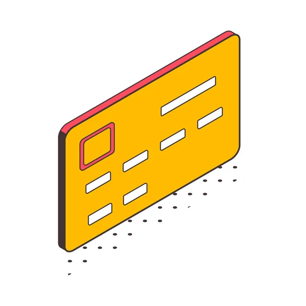 Isometric Cyber Security Online Payment Protection Icon Yellow Credit Card — Stockvector