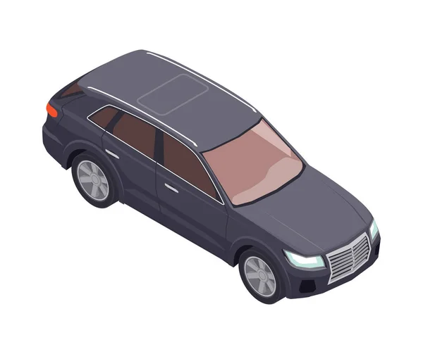 Isometric Hatchback Car White Background Vector Illustration — Archivo Imágenes Vectoriales