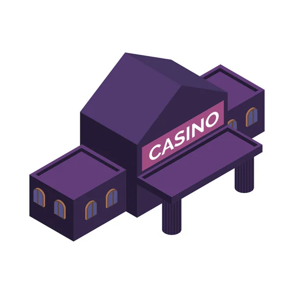 Isometric Casino Building Exterior White Background Vector Illustration — Stockvektor