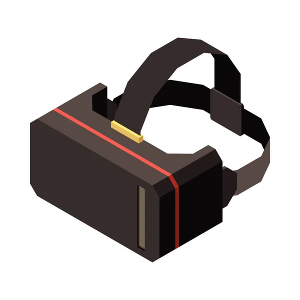 Isometric Black Virtual Reality Headset Gaming Accessory Vector Illustration — Image vectorielle