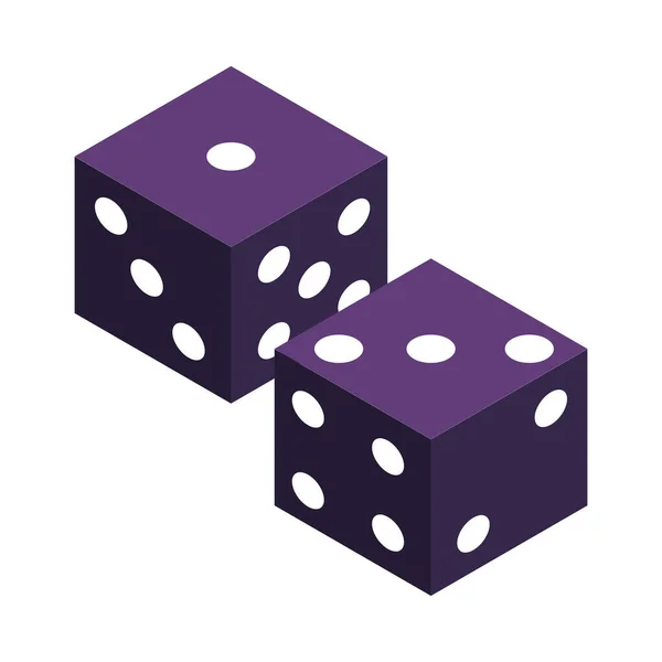 Два Изометрических Кубика Азартных Игр Настольных Игр Векторная Иллюстрация — стоковый вектор