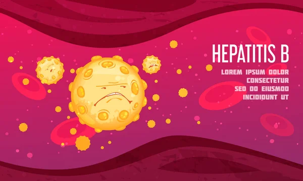 Bakterie Virové Pozadí Hepatitidou Mikrobů Symboly Ploché Vektorové Ilustrace — Stockový vektor