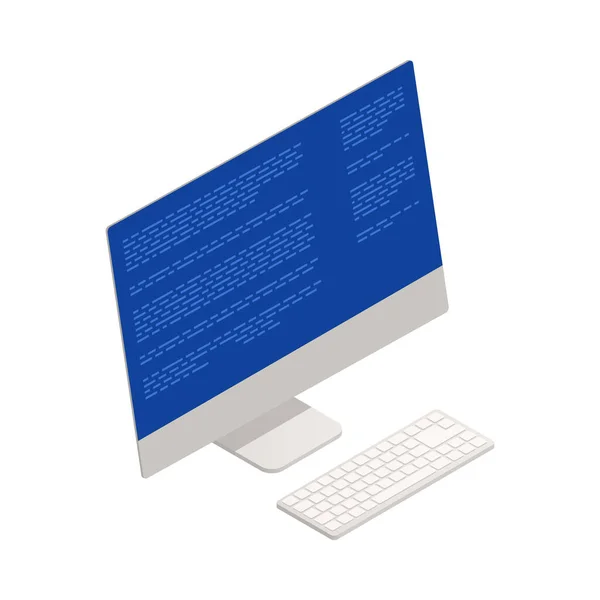 Сломанный Современный Компьютер Программным Обеспечением Проблемы Синего Экрана Системный Крах — стоковый вектор
