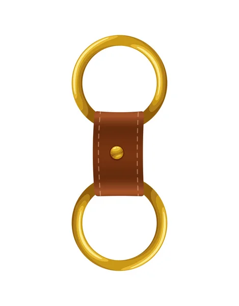 Realistic Leather Accessory Golden Clasps Vector Illustration — Stock Vector