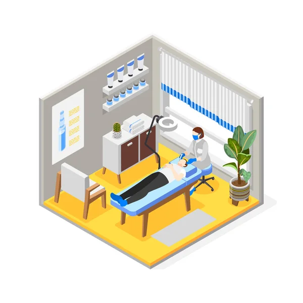 Hyaluronic Acid Isometric Composition Indoor Scenery Medical Specialists Office Ongoing — Stock Vector