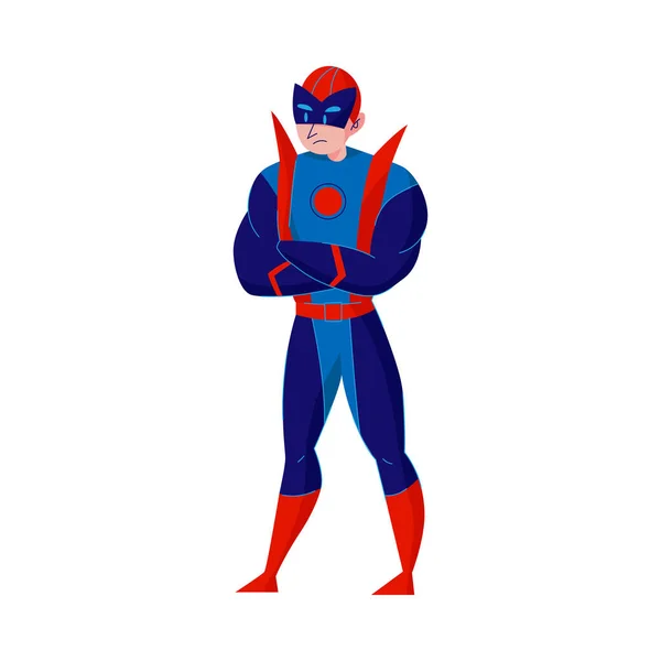 Superhero Κόμικ Ταινία Κινουμένων Σχεδίων Ηλεκτρονικό Παιχνίδι Χαρακτήρα Στο Κοστούμι — Διανυσματικό Αρχείο