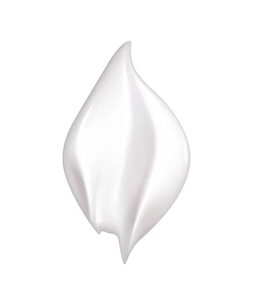 Ρεαλιστική Καλλυντική Κρέμα Επίχρισμα Λευκό Φόντο Διανυσματική Απεικόνιση — Διανυσματικό Αρχείο