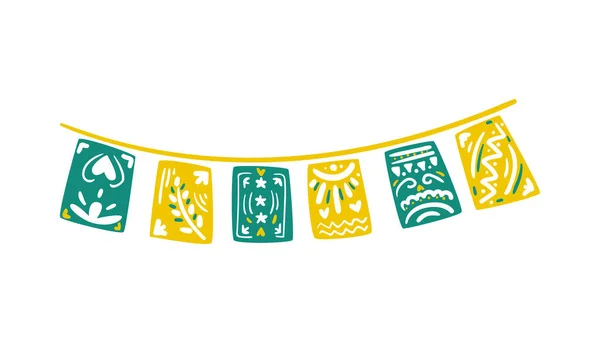 Guirnalda Decoración Adornos Festivos Mexicanos Para Día Vacaciones Muertas Ilustración — Archivo Imágenes Vectoriales