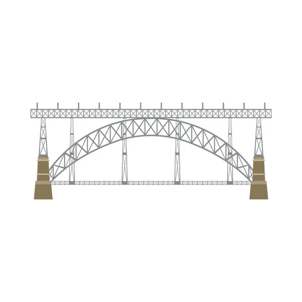 Dom Luis Dwupokładowy Most Portugalii Płaski Wektor Ilustracji — Wektor stockowy