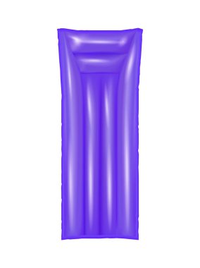 Beyaz arka plan gerçekçi vektör illüstrasyonunda renkli şişirilebilir şişme yatak