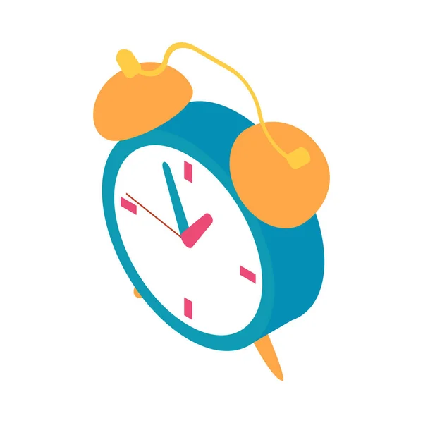 Icono Reloj Despertador Vintage Isométrico Fondo Blanco Vector Ilustración — Vector de stock