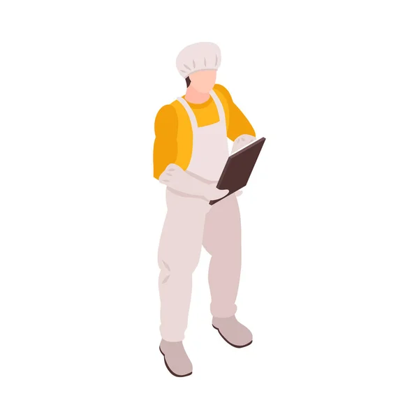 工場や農場労働者のアイソメトリックキャラクター3Dベクトルイラスト — ストックベクタ