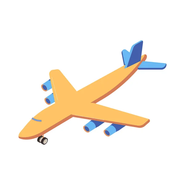 Plane Isometric Colored Icon White Background Vector Illustration — Stock Vector