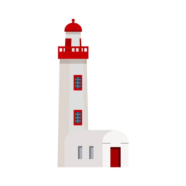 Weißes Und Rotes Leuchtturm Flache Vektorillustration — Stockvektor
