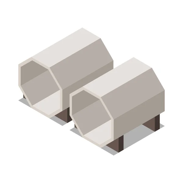 Ikona Kovodělného Průmyslu Betonovými Prvky Vektorové Ilustrace — Stockový vektor