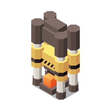 Metal endüstrisi bitki ekipmanları izometrik 3d ikon vektör çizimi