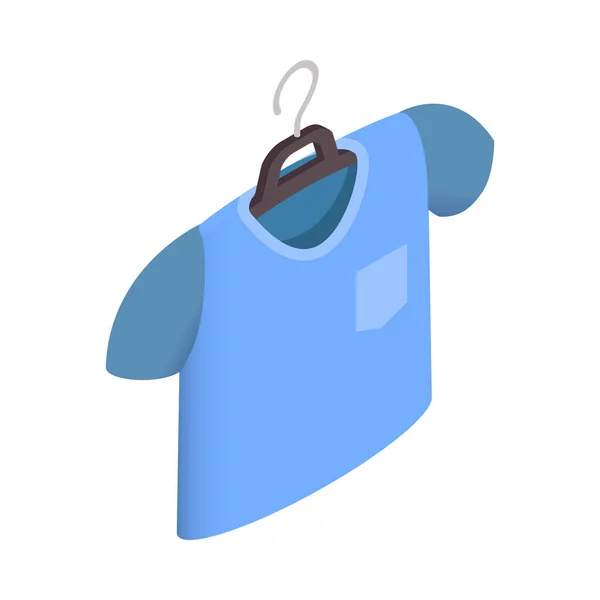 Sklep Odzieżowy Ikona Izometryczna Niebieską Koszulką Wieszaku Ilustracja Wektora — Wektor stockowy