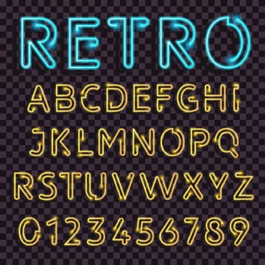 Şeffaf arkaplan izometrik vektör illüstrasyonunda Latin alfabesinin gerçekçi harf ve sayıları