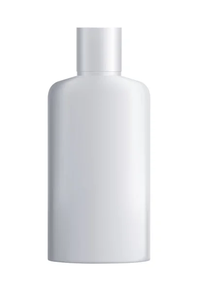 Maqueta Botella Cosmética Blanco Para Loción Champú Gel Ilustración Vector — Vector de stock