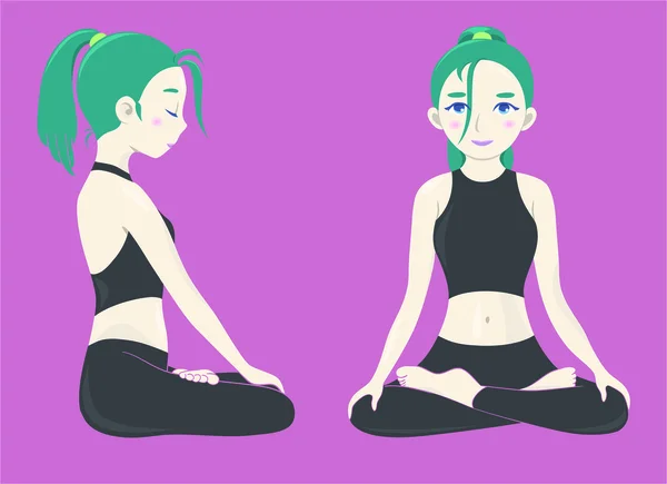 Yoga girl — Stock Vector