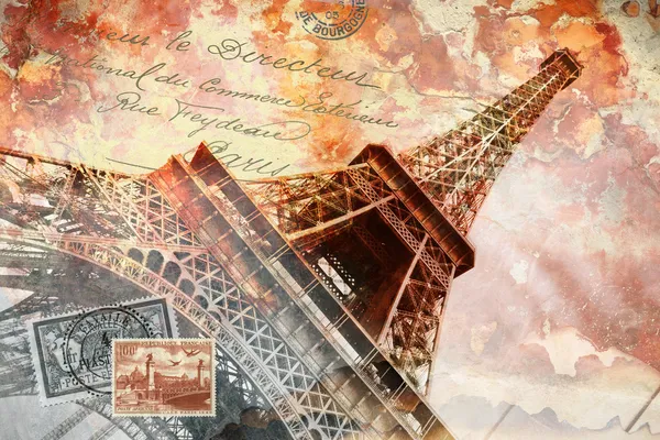 Torre Eiffel Paris, arte abstrata Fotografia De Stock