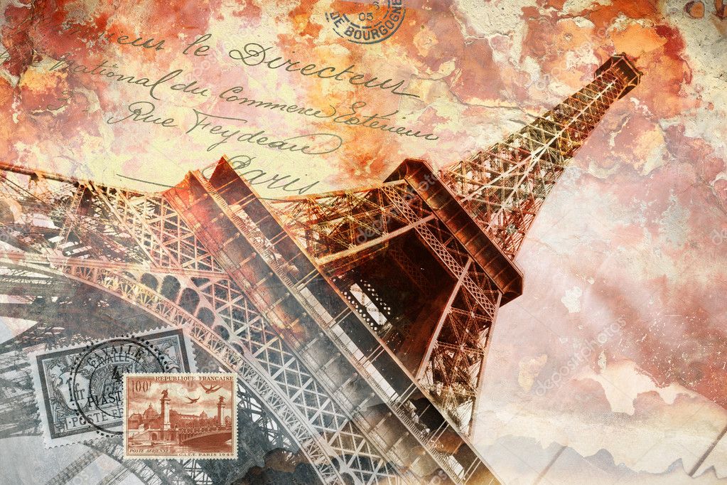 Eiffel tower in Paris, digital art