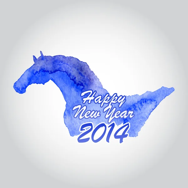 Aquarell blaues Pferd — Stockvektor