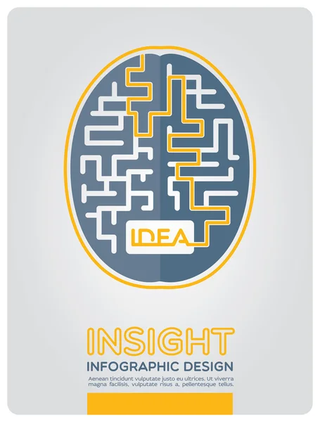 Brain maze. The path to insight — Stock Vector