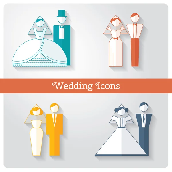 Set von Hochzeitssymbolen — Stockvektor