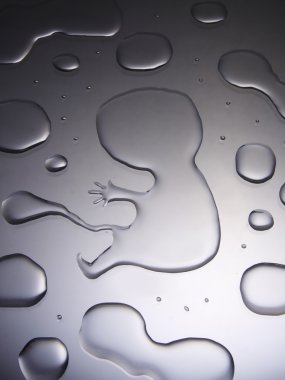 Gotas de agua con forma de bebé.  Baby shaped water drops clipart