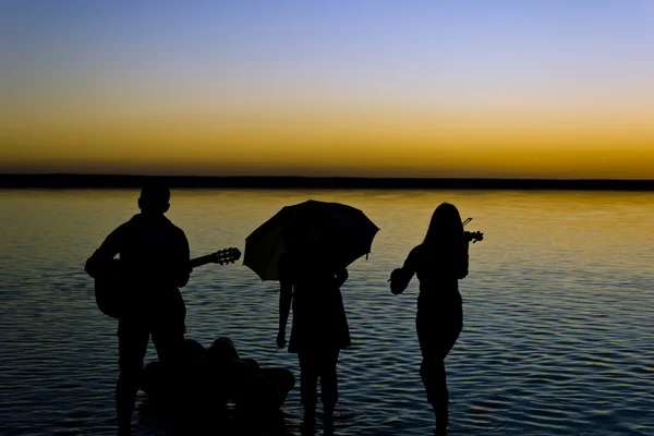 Musicista sul lago — Foto Stock