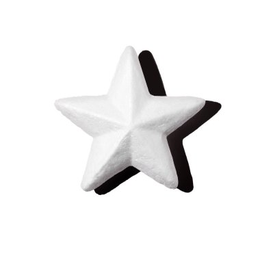 Beyaz arkaplanda beş köşeli beyaz yıldız