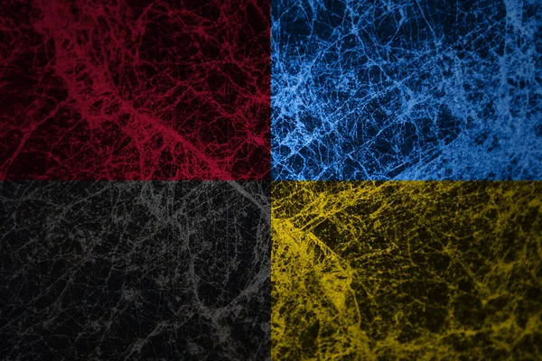 两面乌克兰国旗- -红、黑、黄、蓝 — 图库照片