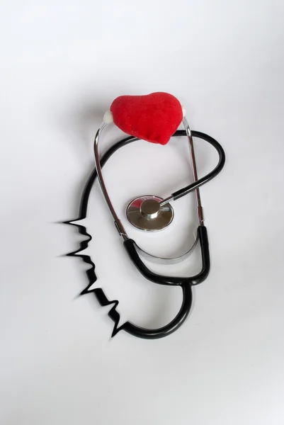 Stethoscope with red heart — Stock Photo, Image