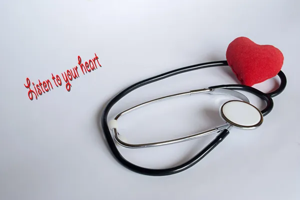 Stethoscope with red heart — Stock Photo, Image