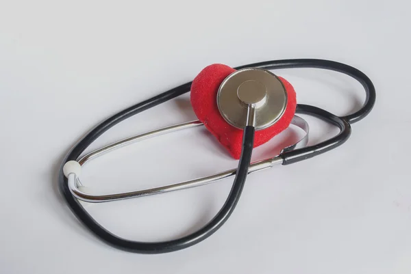 Stethoscope with red heart — Stock Photo, Image