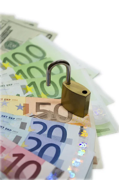 Money with locker — Stock Photo, Image