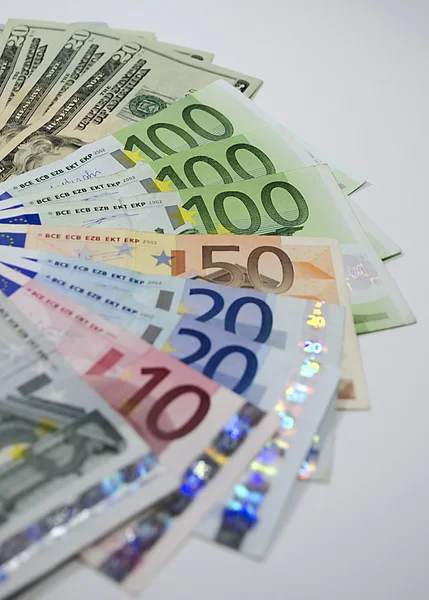 Dollar och euro — Stockfoto