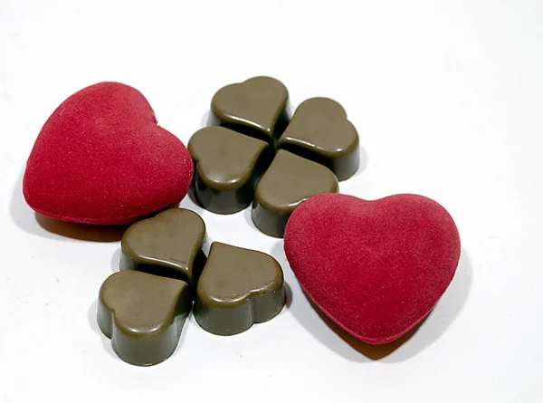 Pralinés en forma de corazón — Foto de Stock