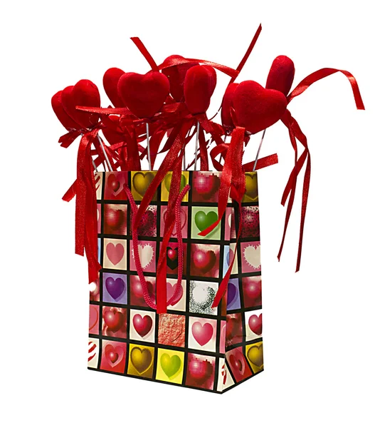 Bolsa de regalo de San Valentín de papel — Foto de Stock