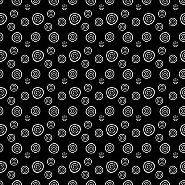 Бесшовный Рисунок Белые Круги Черном Фоне Текстура Дизайна Иллюстрация — стоковое фото
