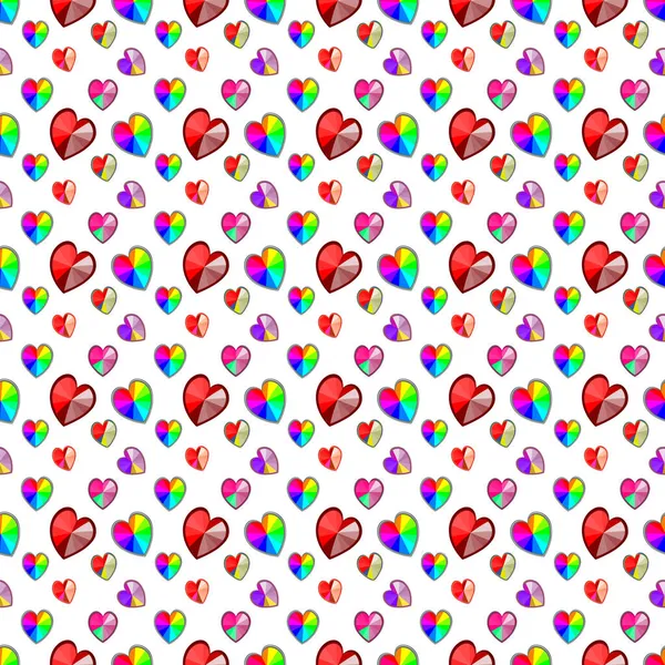 Бесшовный Фон Разноцветные Сердца Текстура Дизайна Иллюстрация — стоковое фото