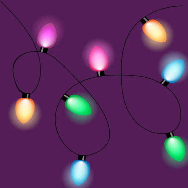 Гарланд Праздничные Лампочки Иконы Фона Дизайна Иллюстрация — стоковое фото