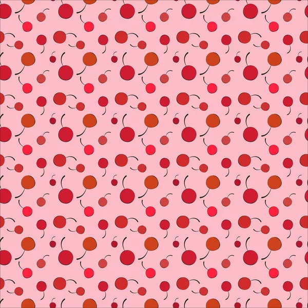 Seamless Cherry Background Ripe Cherries Seamless Textures Design Illustration — Stock Photo, Image