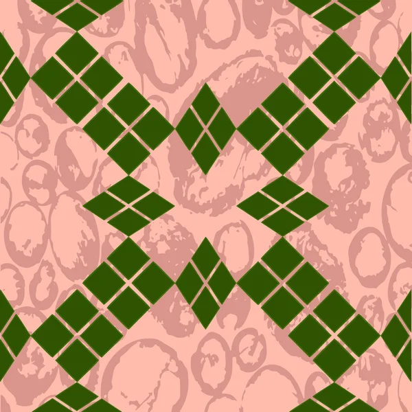Seamless Background Green Rhombuses Texture Design Illustration — 图库照片